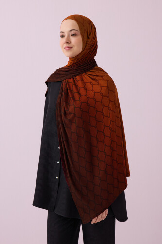 Kafes Taba Degrade Supreme Şal 70x175 - Imannoor