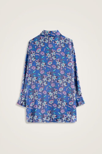 Kaplan Çiçeği Fuşya-Saks Tivil İpek Gömlek - Imannoor (3)