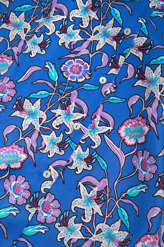 Kaplan Çiçeği Fuşya-Saks Tivil İpek Gömlek - Imannoor (2)