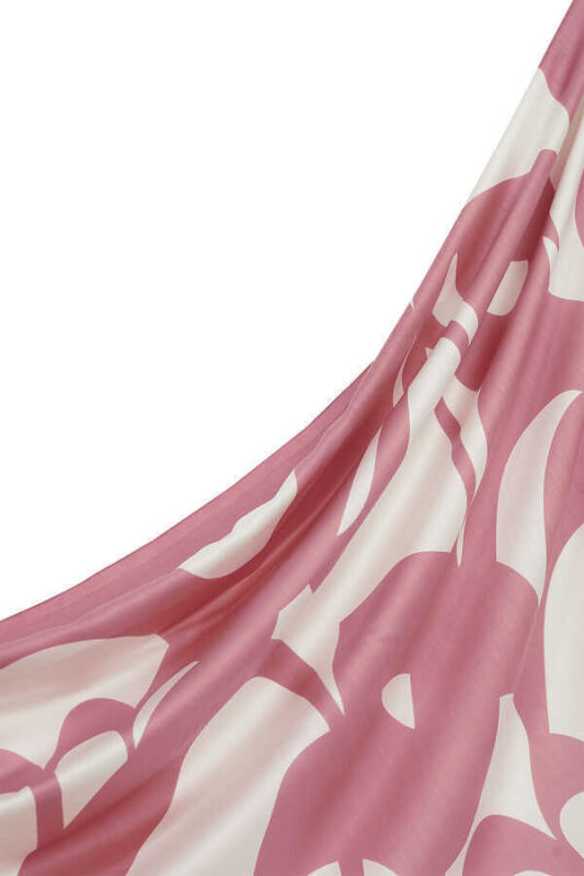 Karalama Pembe Modal İpek Şal - 5