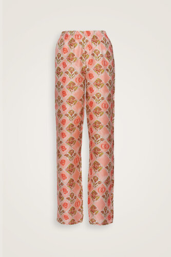  Karanfil Kutusu Somon İpek Pantolon Pijama - Imannoor