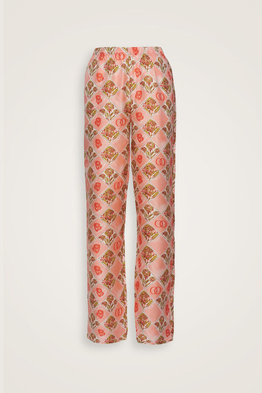  Karanfil Kutusu Somon İpek Pantolon Pijama - 1