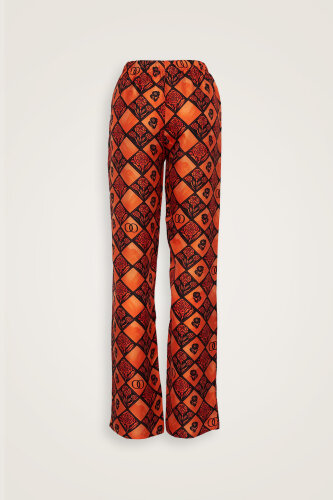  Karanfil Kutusu Turuncu İpek Pantolon Pijama - Imannoor (1)