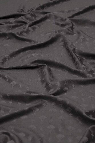 Karanfil Monogram Koyu Gri İpek Şal 70x200 - 4