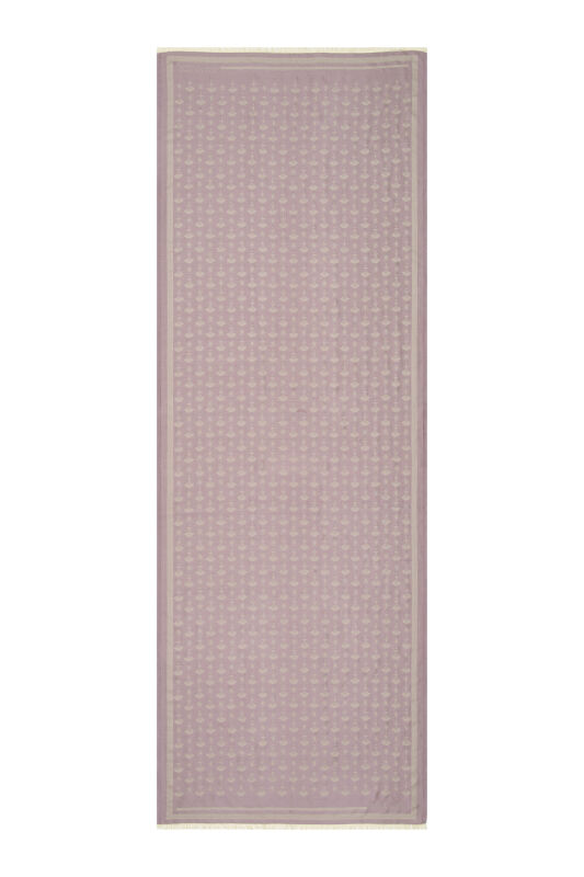 Karanfil Monogram Lila İpek Şal - 1
