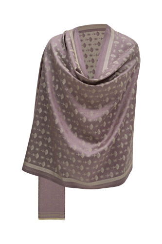 Karanfil Monogram Lila İpek Şal - 7