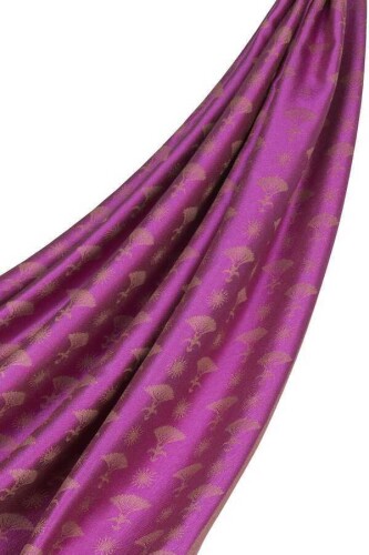 Karanfil Monogram Mor İpek Şal - 5