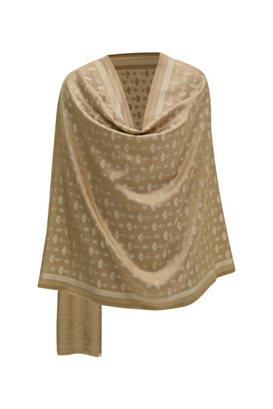 Karanfil Monogram Vizon İpek Şal - 7