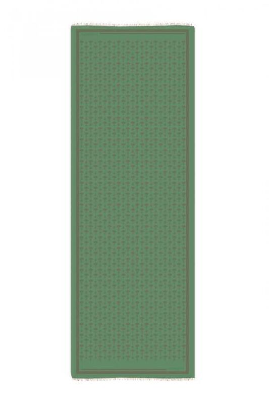 Karanfil Monogram Yeşil İpek Şal - 1