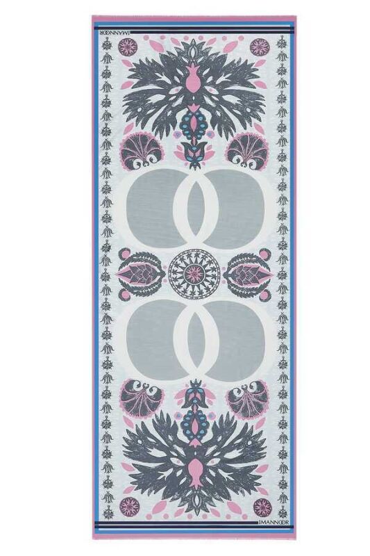 Karanfil Noor Pembe Modal İpek Şal - 1