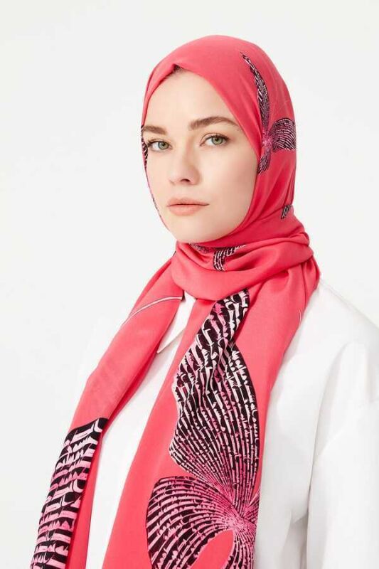Kelebek Pembe İpek Şal - 4