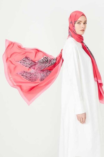 Kelebek Pembe İpek Şal - 2