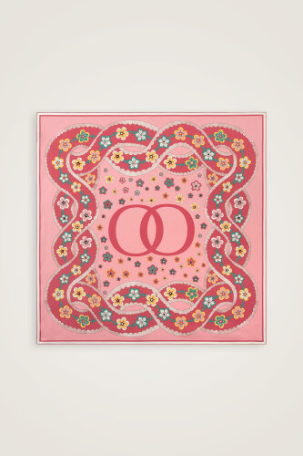 Knitted Coral Twill Silk Scarf - 2