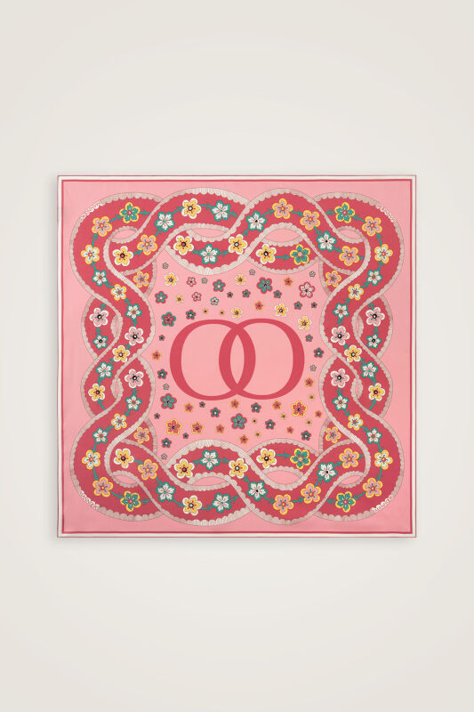 Knitted Coral Twill Silk Scarf - 2