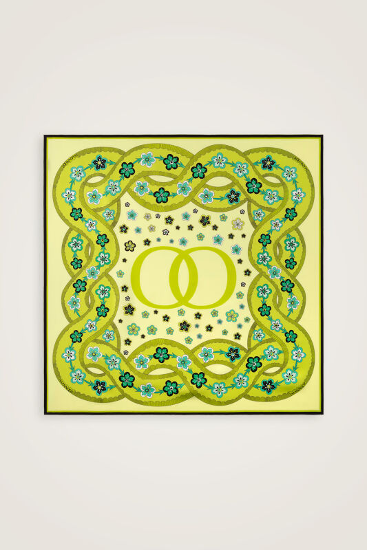 Knitted Pistachio Green Twill Silk Scarf - 2