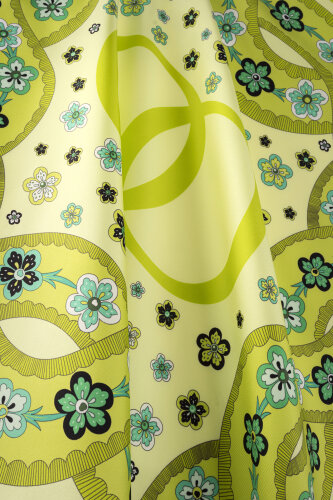 Knitted Pistachio Green Twill Silk Scarf - 4