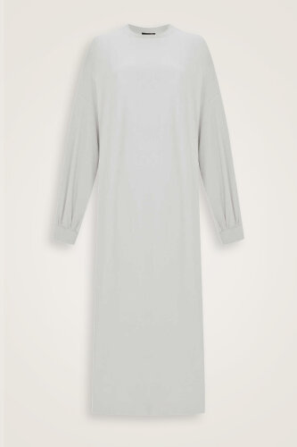  Kol Ağzı Ribana Açık Taş Penye Elbise - Imannoor (1)