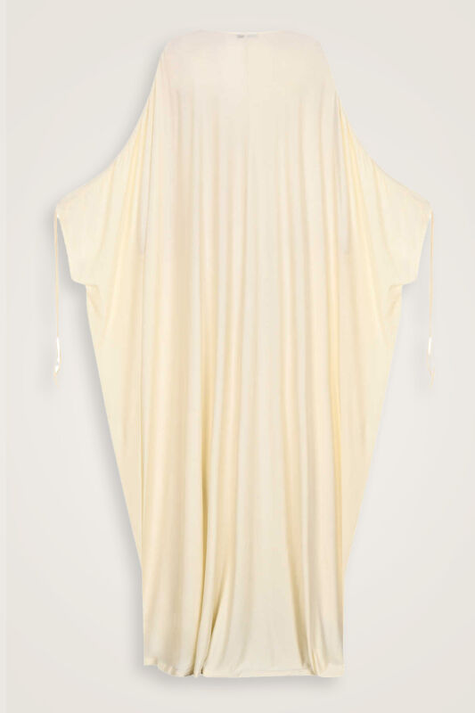 Koyu Beyaz Penye Abaya - 2