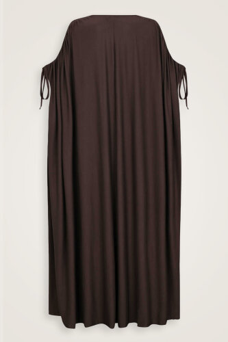 Koyu Kahve Penye Abaya - Imannoor (2)