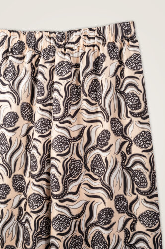 Kozalak Çiçeği Krem-Gri Tivil İpek Pantolon - Imannoor (2)