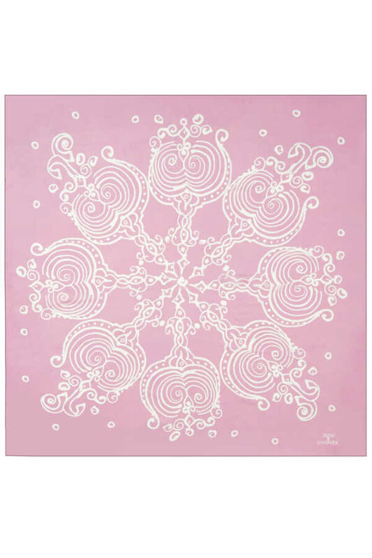 Kubbe Pembe İpek Eşarp - 1