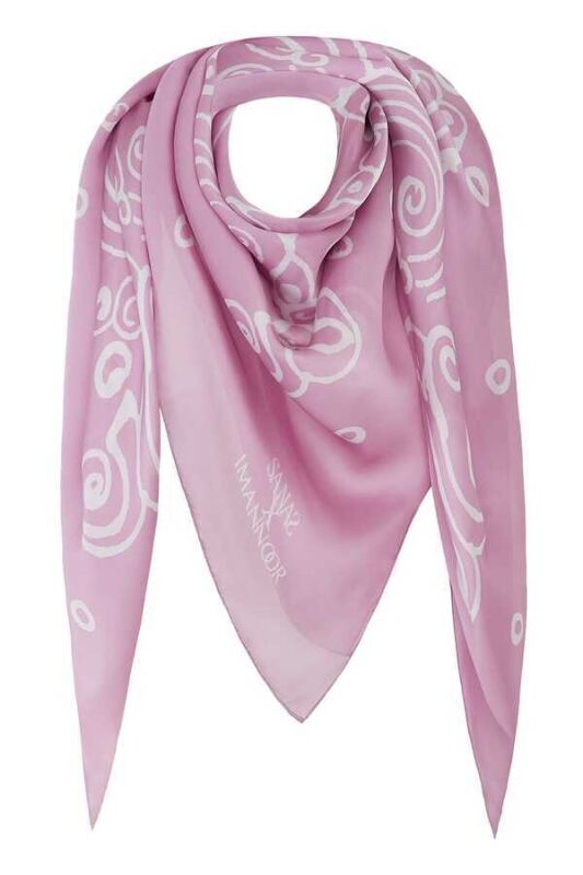 Kubbe Pembe İpek Eşarp - 3