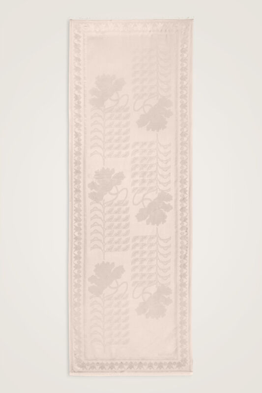 Kufi Açık Pudra Jakar İpek Şal 70x200 - 1