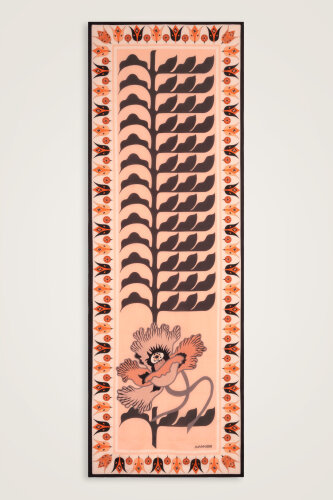 Kufi Gri-Somon Floş Pamuk Şal 70x210 - Imannoor (3)