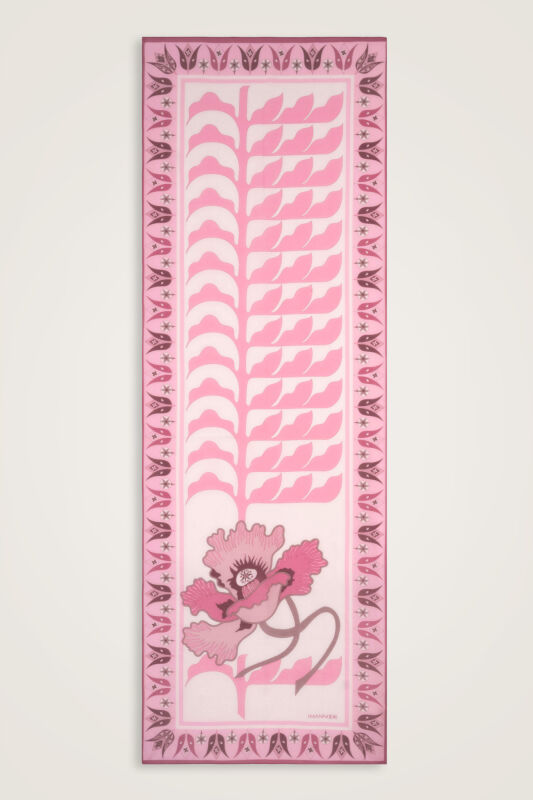 Kufi Pink Floss Cotton Shawl - 2