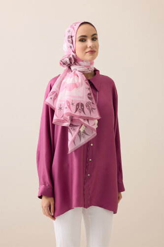 Kufi Pink Floss Cotton Shawl - 3
