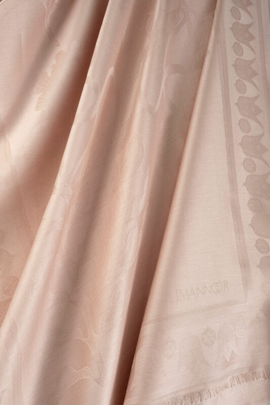 Kufi Pudra Jakar İpek Şal 70x200 - 4