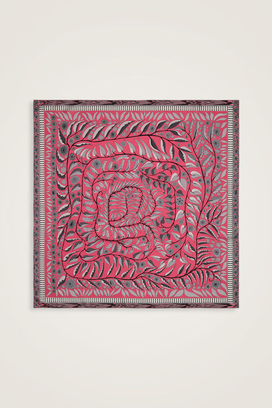 Labyrinth Ivy Twill Silk Scarf Powder-Pink - 2