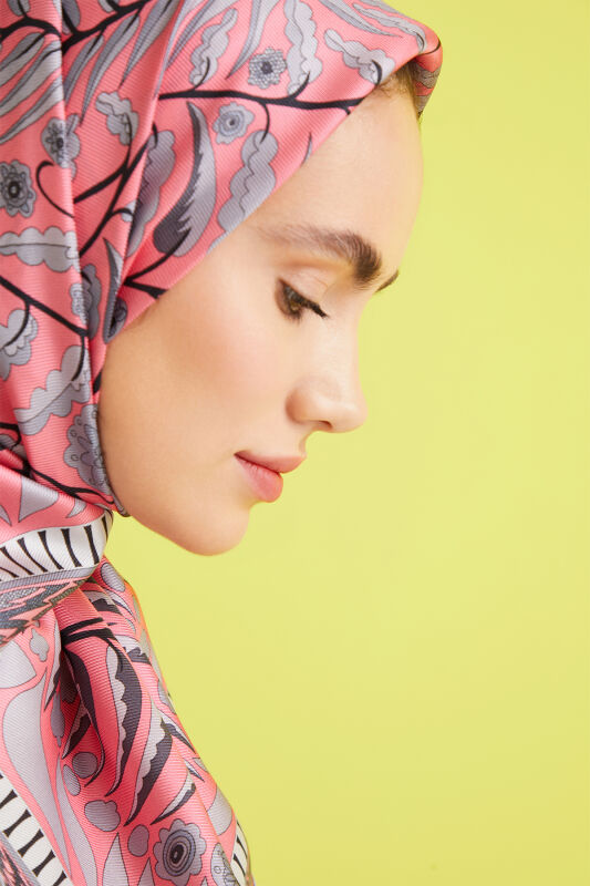 Labyrinth Ivy Twill Silk Scarf Powder-Pink - 6