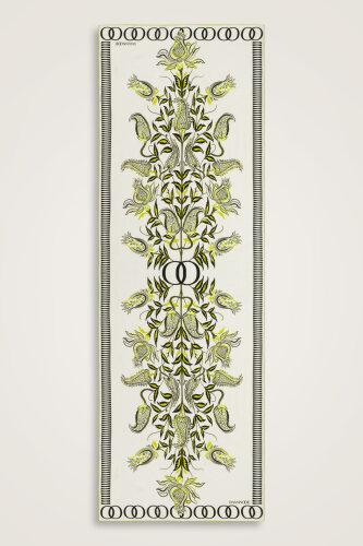 Lale Devri Yeşil Krep İpek Şal 70x210 - Imannoor (1)