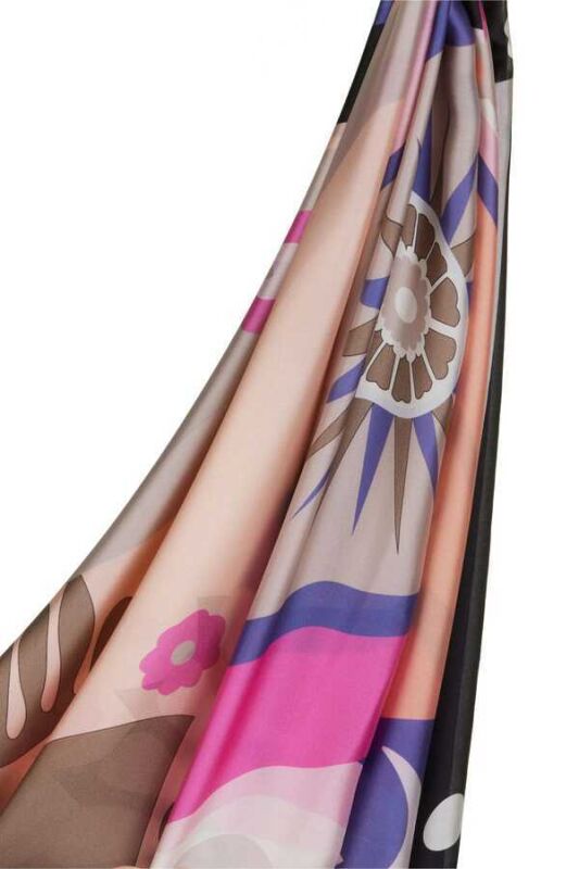 Lale Pembe Şifon İpek Şal - 4