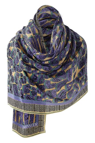 Leopard of the East Silk Scarf Plum - 5