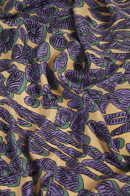 Leopard of the East Silk Scarf Plum - 7
