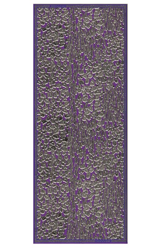 Leopard of the East Silk Shawl Fuchsia - 1