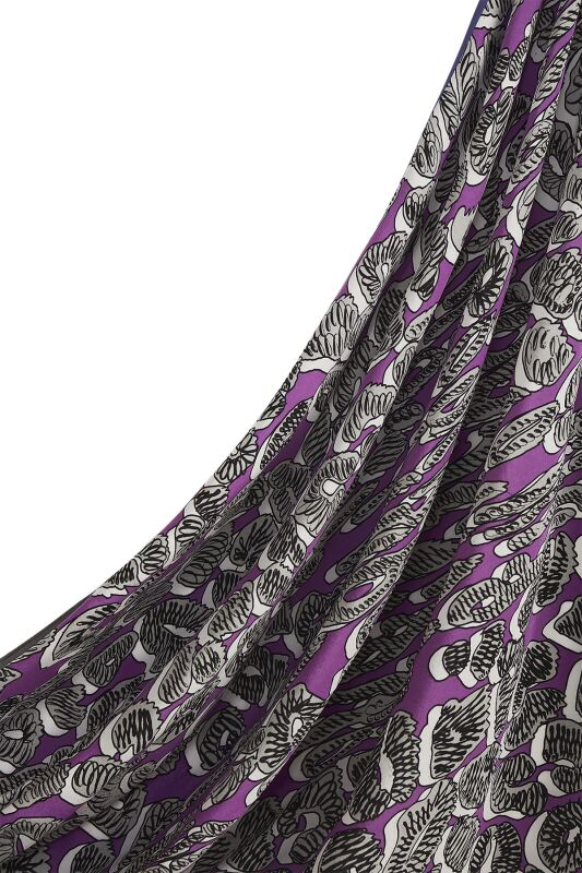 Leopard of the East Silk Shawl Fuchsia - 3