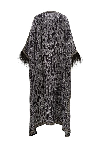 Leopard of the East Silk Caftan with Autriche Black - 2