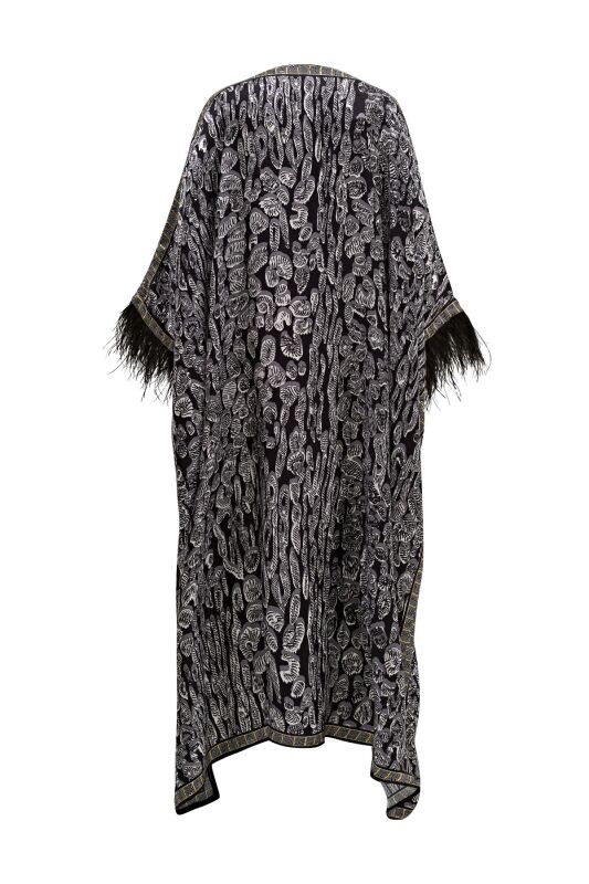 Leopard of the East Silk Caftan with Autriche Black - 2