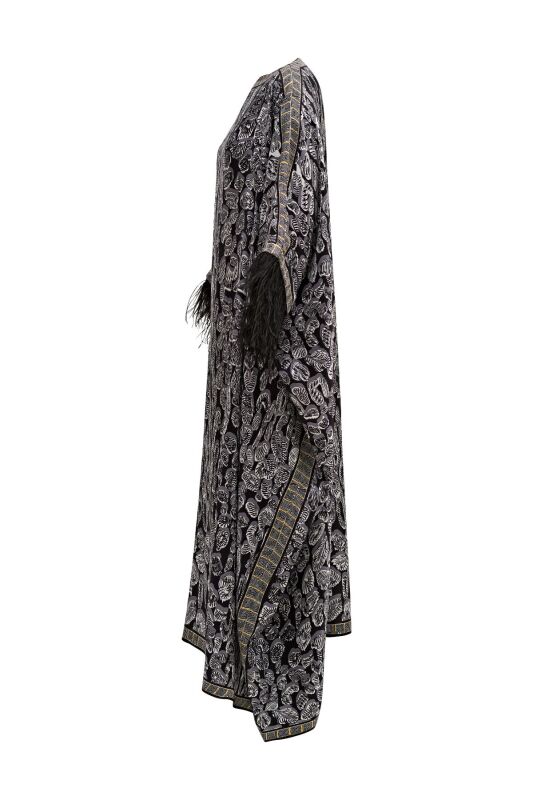 Leopard of the East Silk Caftan with Autriche Black - 3