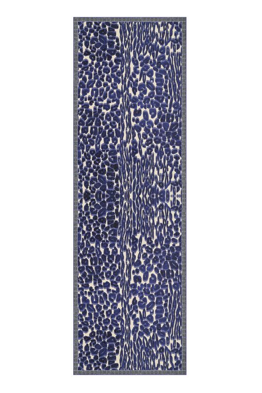 Leopard Silk Shawl Indigo - 1