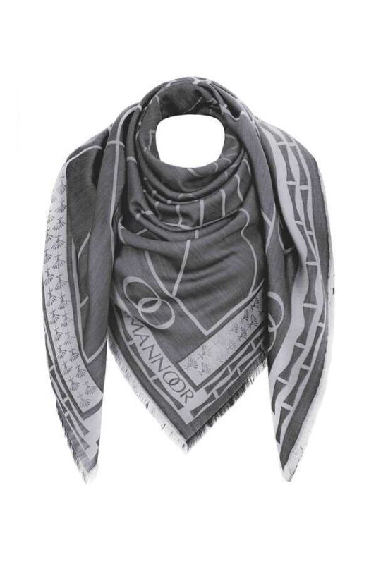 Leyla's Night Rose Silk Shawl Dark Grey - 4