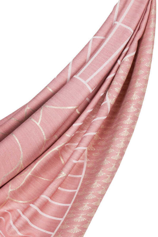 Leyla's Night Rose Silk Shawl Light Pink - 5
