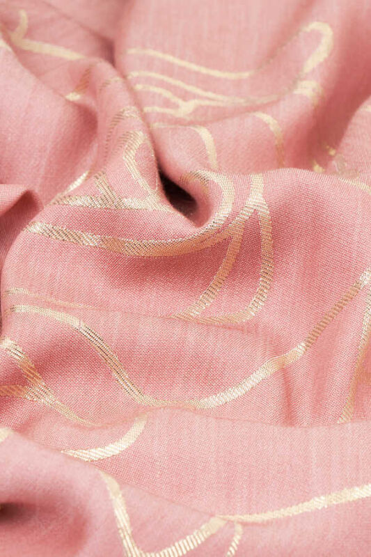 Leyla's Night Rose Silk Shawl Light Pink - 3