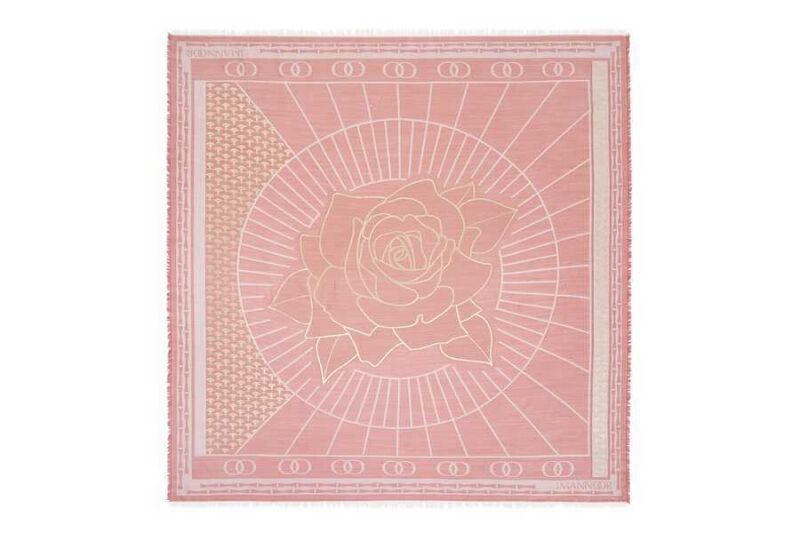 Leyla's Night Rose Silk Shawl Light Pink - 1