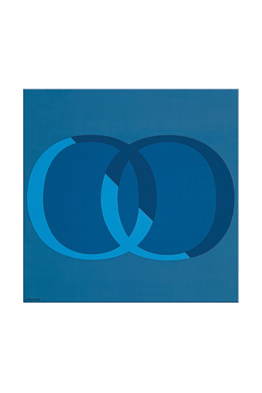 Logo-1 Mavi Tivil İpek Eşarp - 1