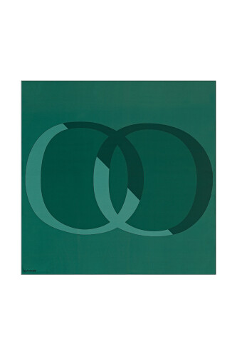 Logo-1 Yeşil Tivil İpek Eşarp - 1