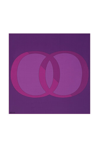 Logo-1 Twill Silk Scarf Purple - 1